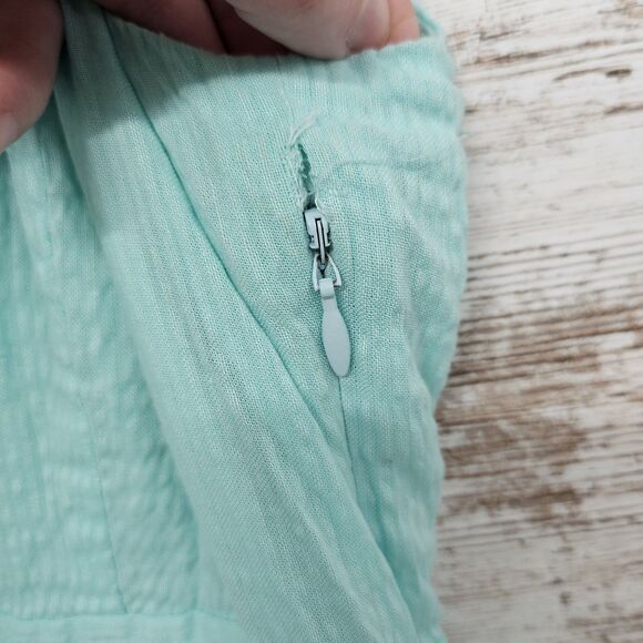 Vineyard Vines Mint Green Dress sz 2 Linen Cotton V-Neck Countryside Spring Xs - Picture 7 of 8